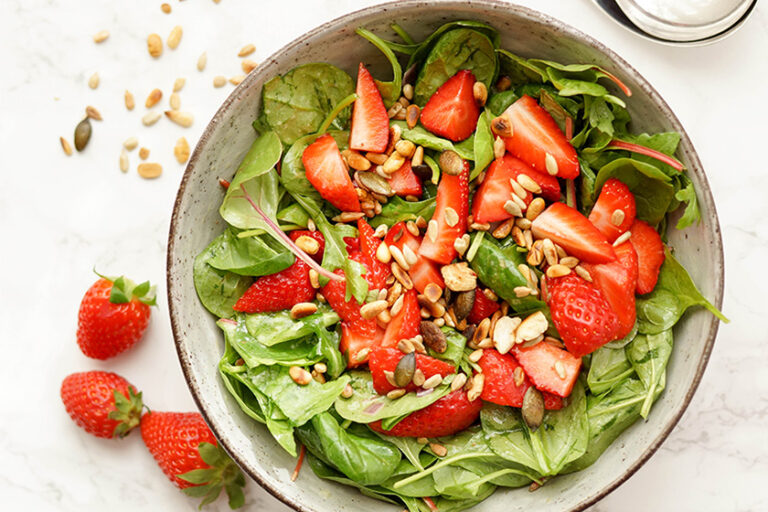Strawberry Spinach Salad with Lemon Dressing