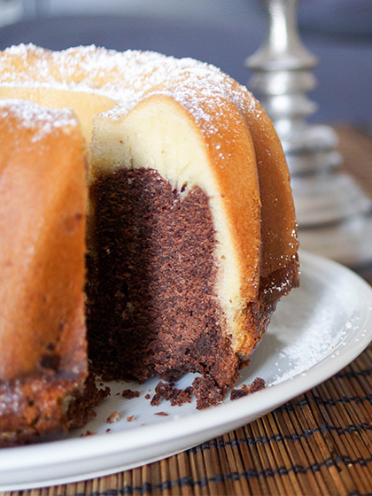 klassische Marmorkuchen mit Vanille