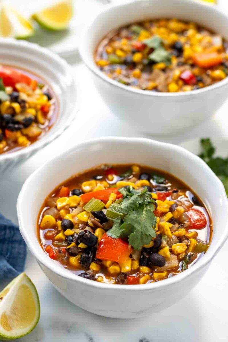 Mais-Bohnen-Eintopf Rezept (Maissuppe mit schwarzen Bohnen)