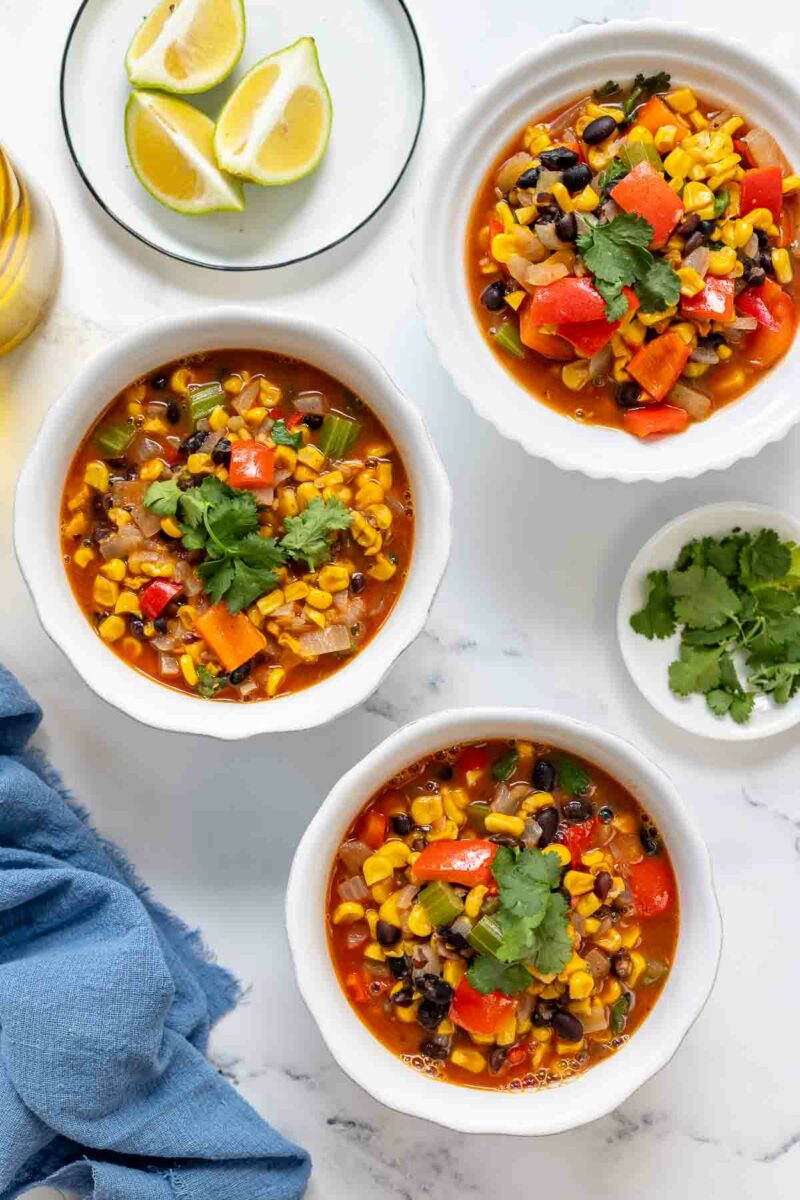 Mais-Bohnen-Eintopf Rezept (Maissuppe mit schwarzen Bohnen)