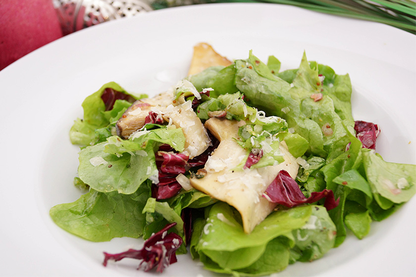 Salat mit Kräuterseitling