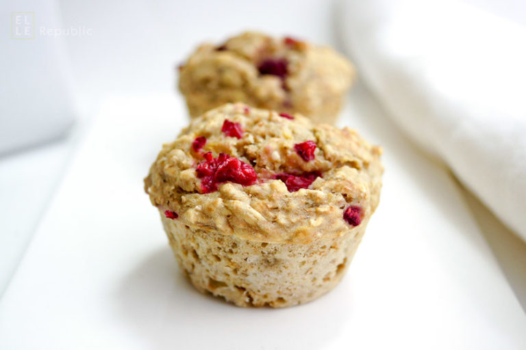 Rezept für Bananen-Himbeer-Muffins von Elle Repbublic