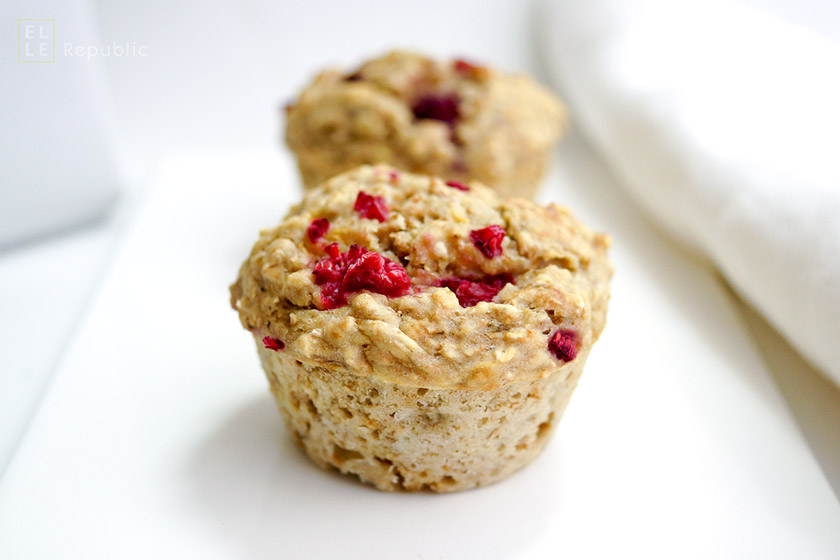 Rezept für Bananen-Himbeer-Muffins von Elle Repbublic