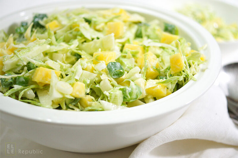 Oxheart Pointed Cabbage Coleslaw with Apple and Mango