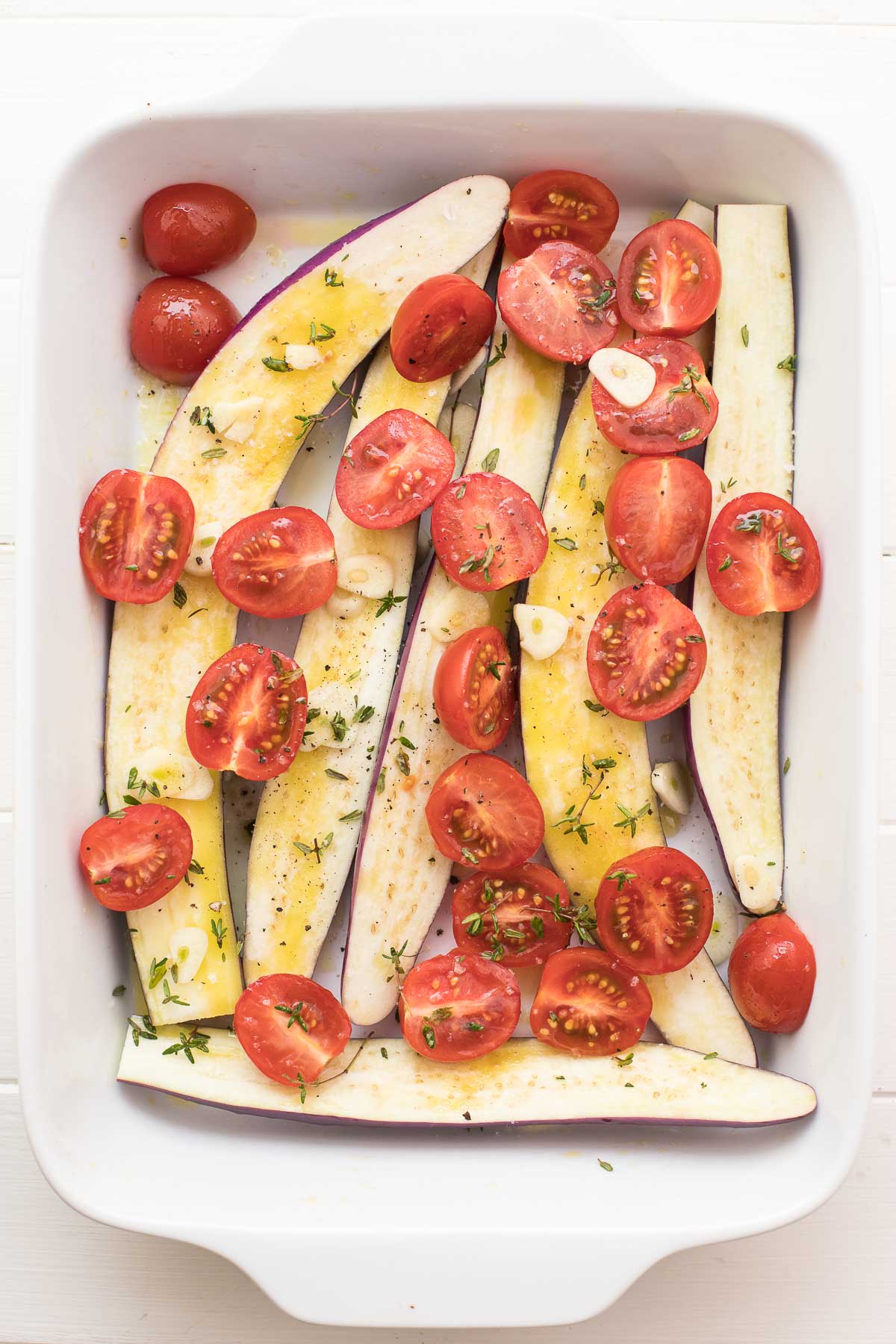 Mini-Auberginen mit Cherry-Tomaten