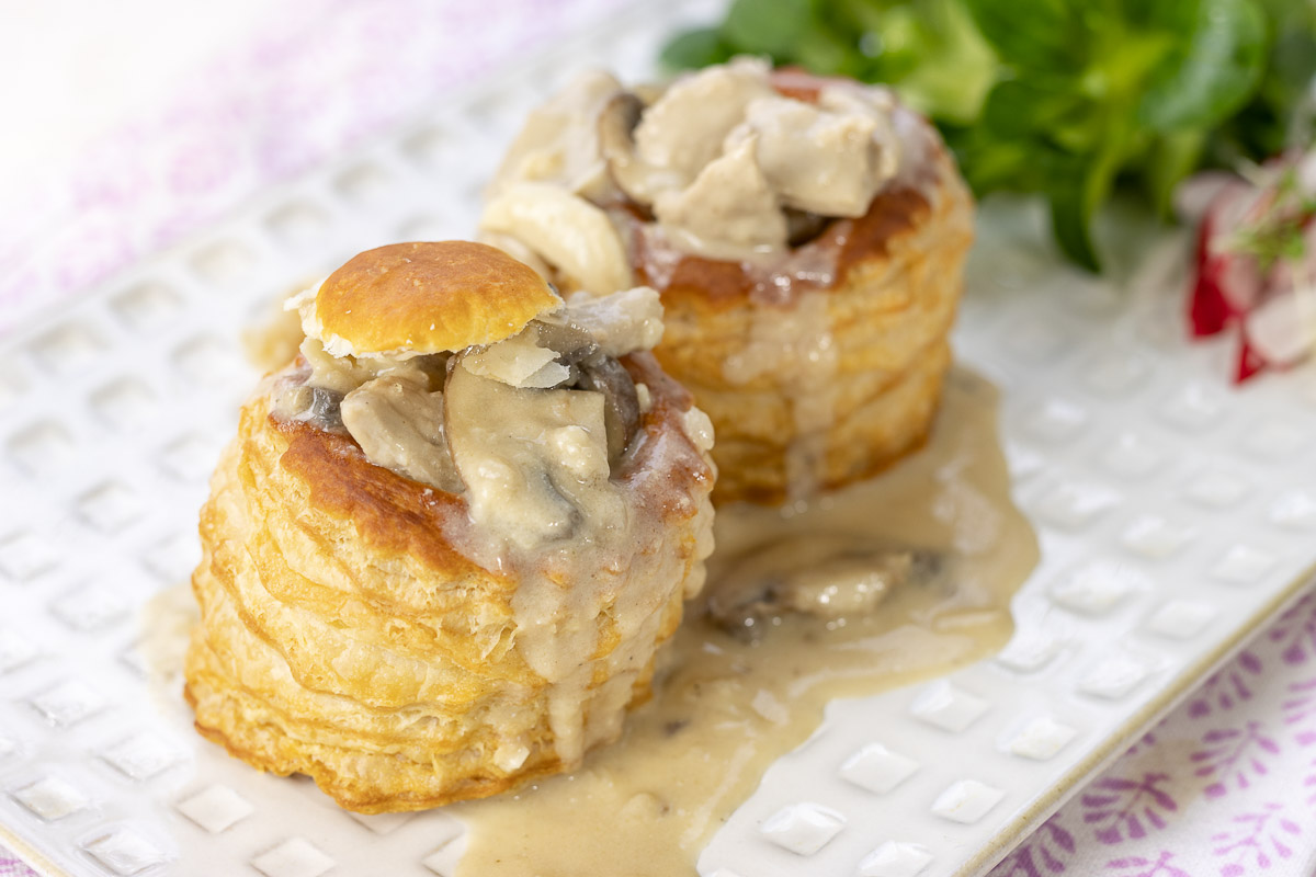 Königinpasteten mit Kalbfleisch und Ragout