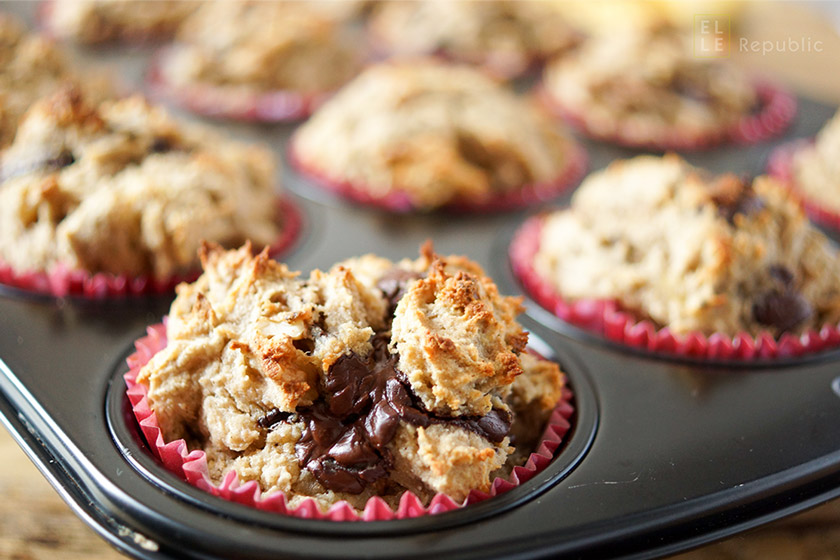 Schoko-Bananen-Muffins (glutenfrei) mit Walnuss und Pekannuss