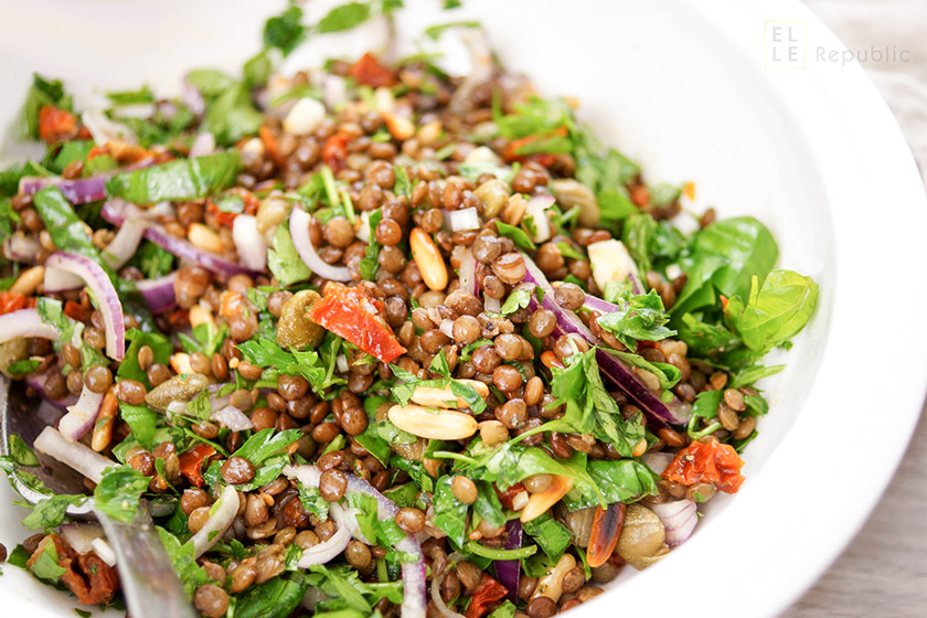 Linsen-Salat für Tipps wie ein gesunder Salat immer gelingt