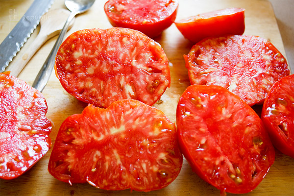 Fleischtomaten für Riesenbohnen Rezept