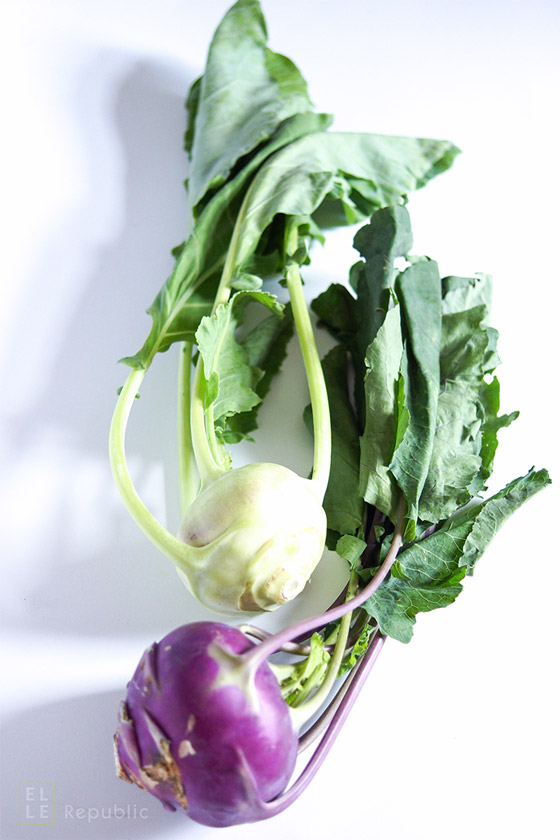 Kohlrabi, Lila und Grün