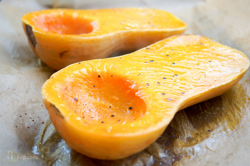 Butternut-Kürbis im Ofen rösten