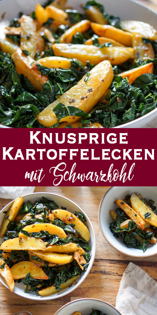 knusprige Kartoffelecken mit Schwarzkohl und Salbei, Vegan, Vegetarisch, Glutenfrei