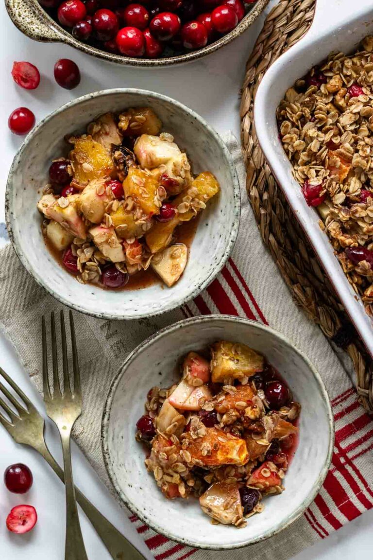 Crumble mit Cranberry und Apfel