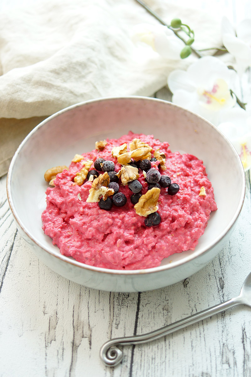 Porridge mit Orangen und Rote Bete Rezept (vegan, vegetarisch, gesund, glutenfrei, low-fat, frühstück)
