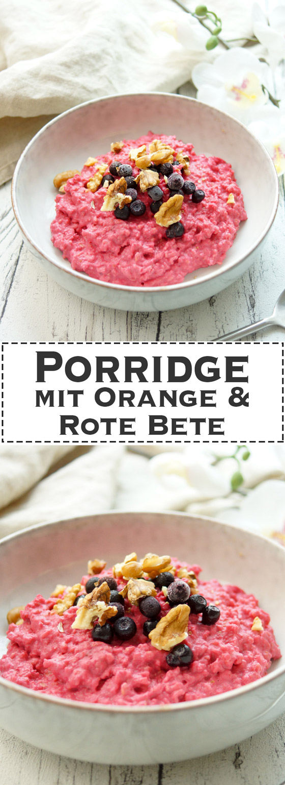 Porridge mit Orange und Rote Bete Rezept (vegan, vegetarisch, gesund, glutenfrei, low-fat, frühstück)