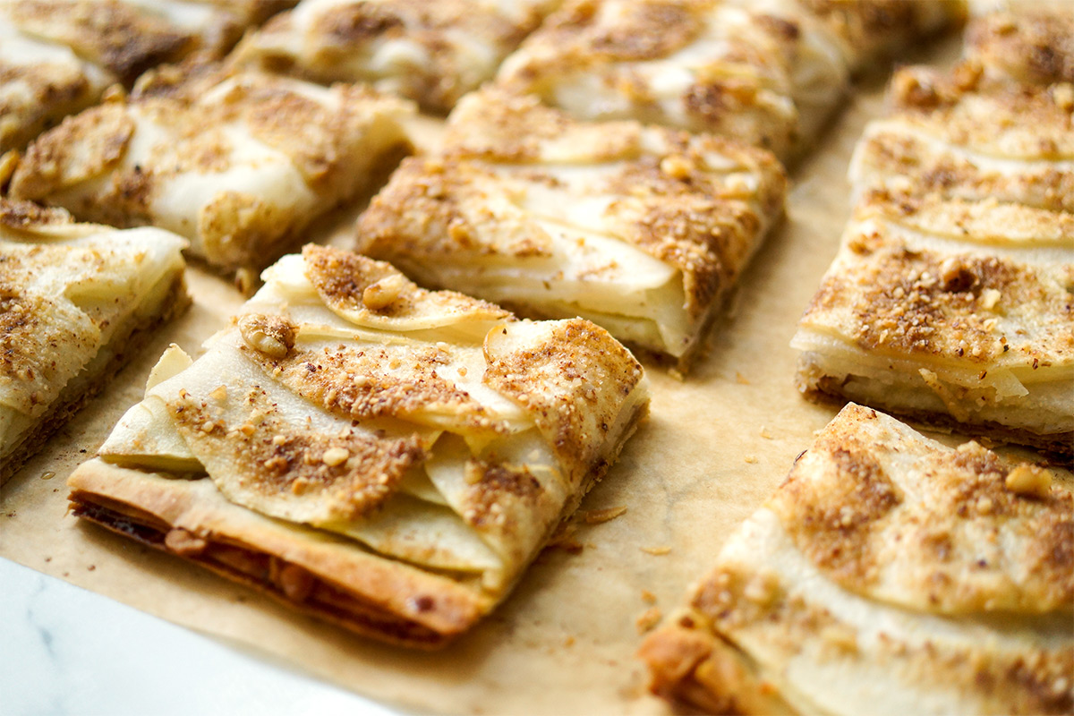Einfache Filoteig Tarte mit Apfel und Birne Rezept