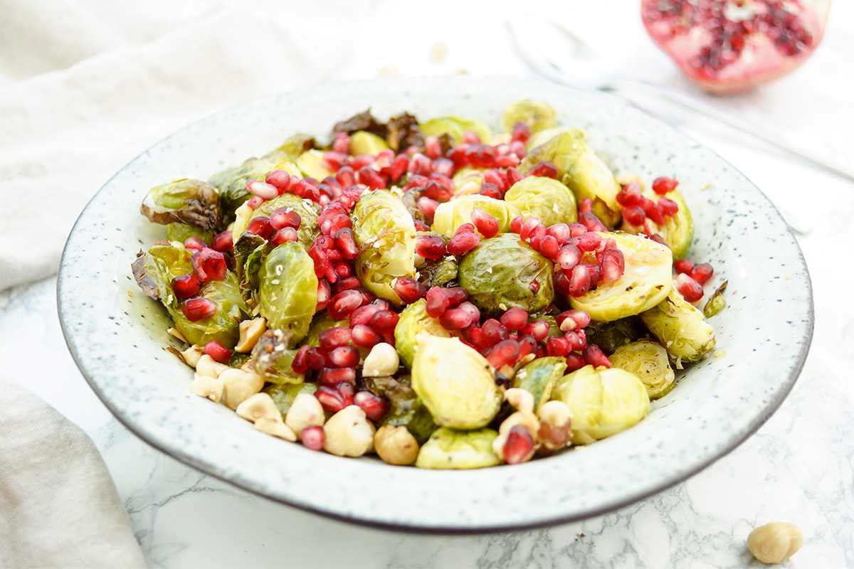 Rosenkohl mit Haselnüssen und Granatapfel Rezept