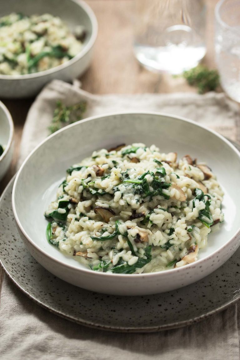 Shiitake Pilze Risotto mit Blauschimmelkäse