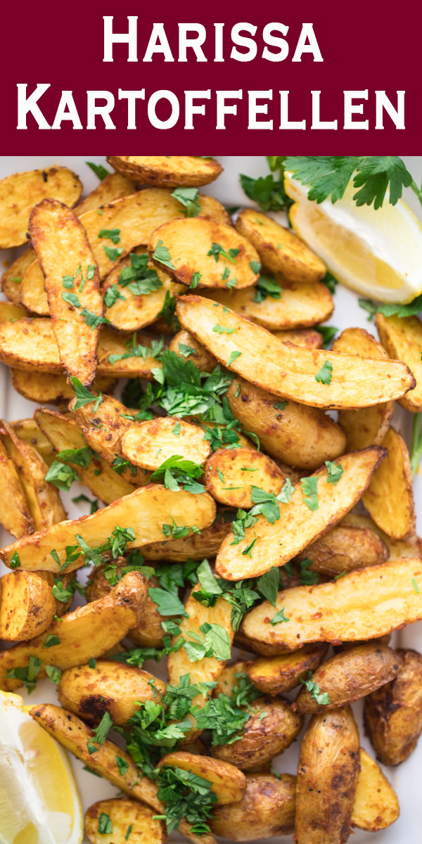 Harissa Kartoffeln Rezept, Harissa Gewürzmischung mit Ofenkartoffeln und Petersilie
