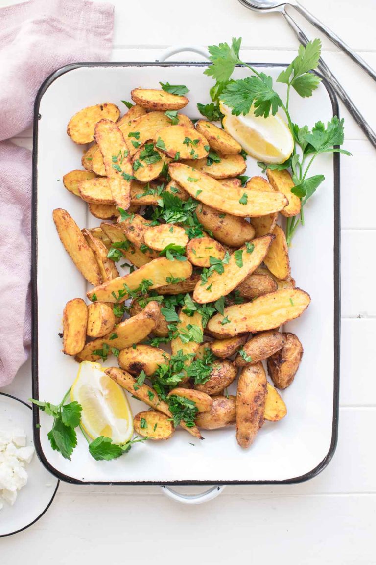 Harissa Kartoffeln Rezept, Harissa Gewürzmischung mit Ofenkartoffeln und Petersilie