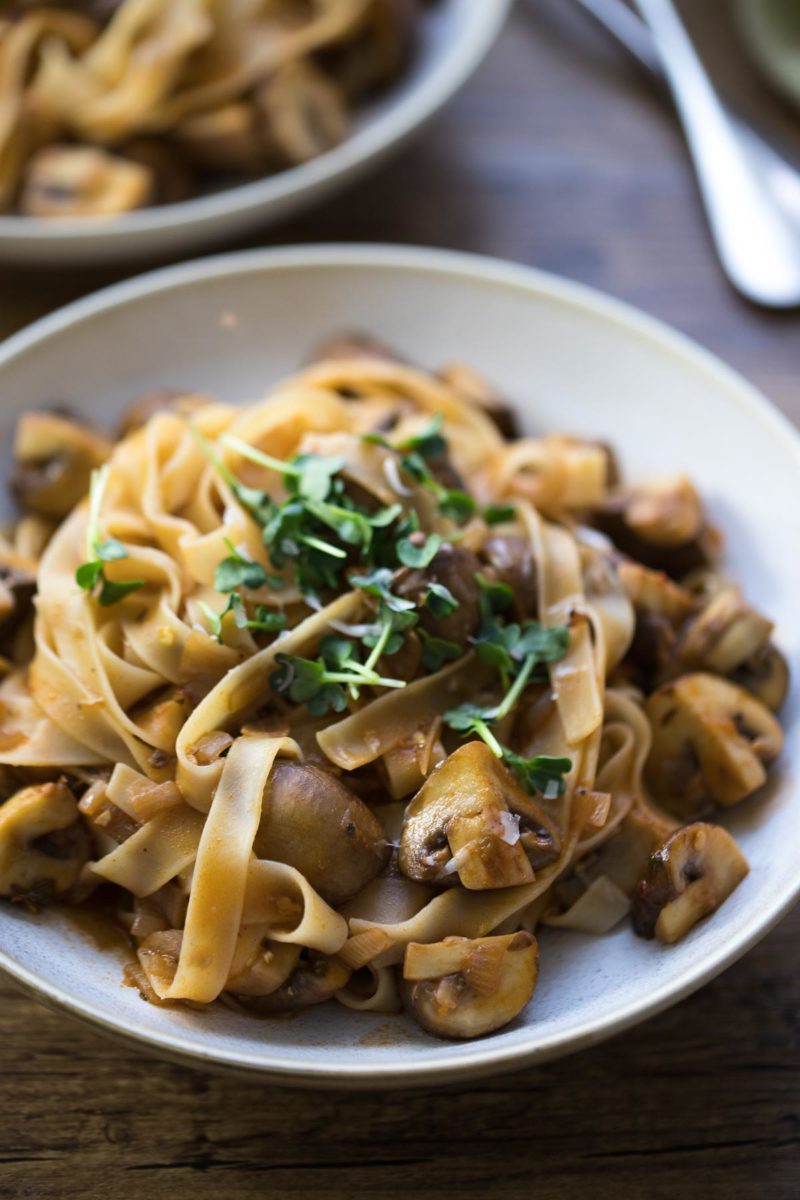 Pasta mit Pilzen - einfaches Rezept