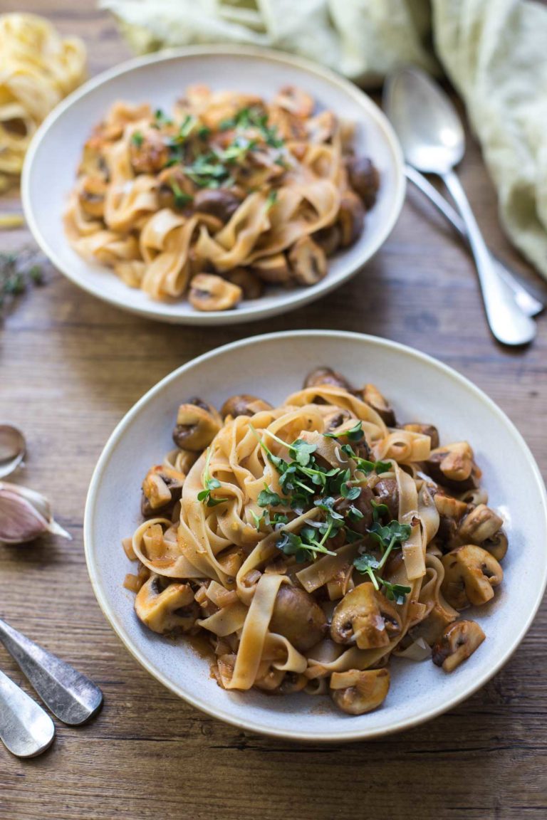 Pasta mit Pilzen - einfaches Rezept