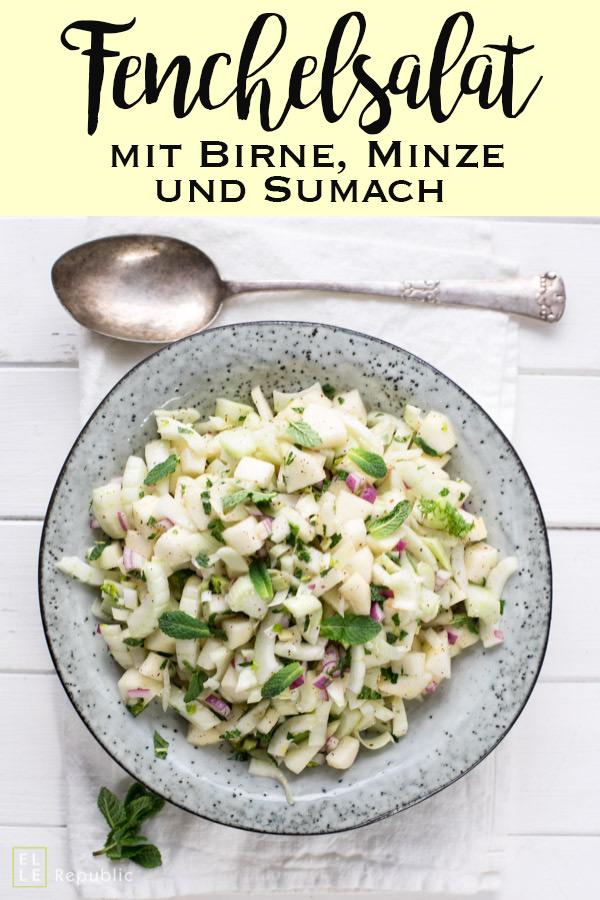 Fenchelsalat mit Birne, Minze und Sumach