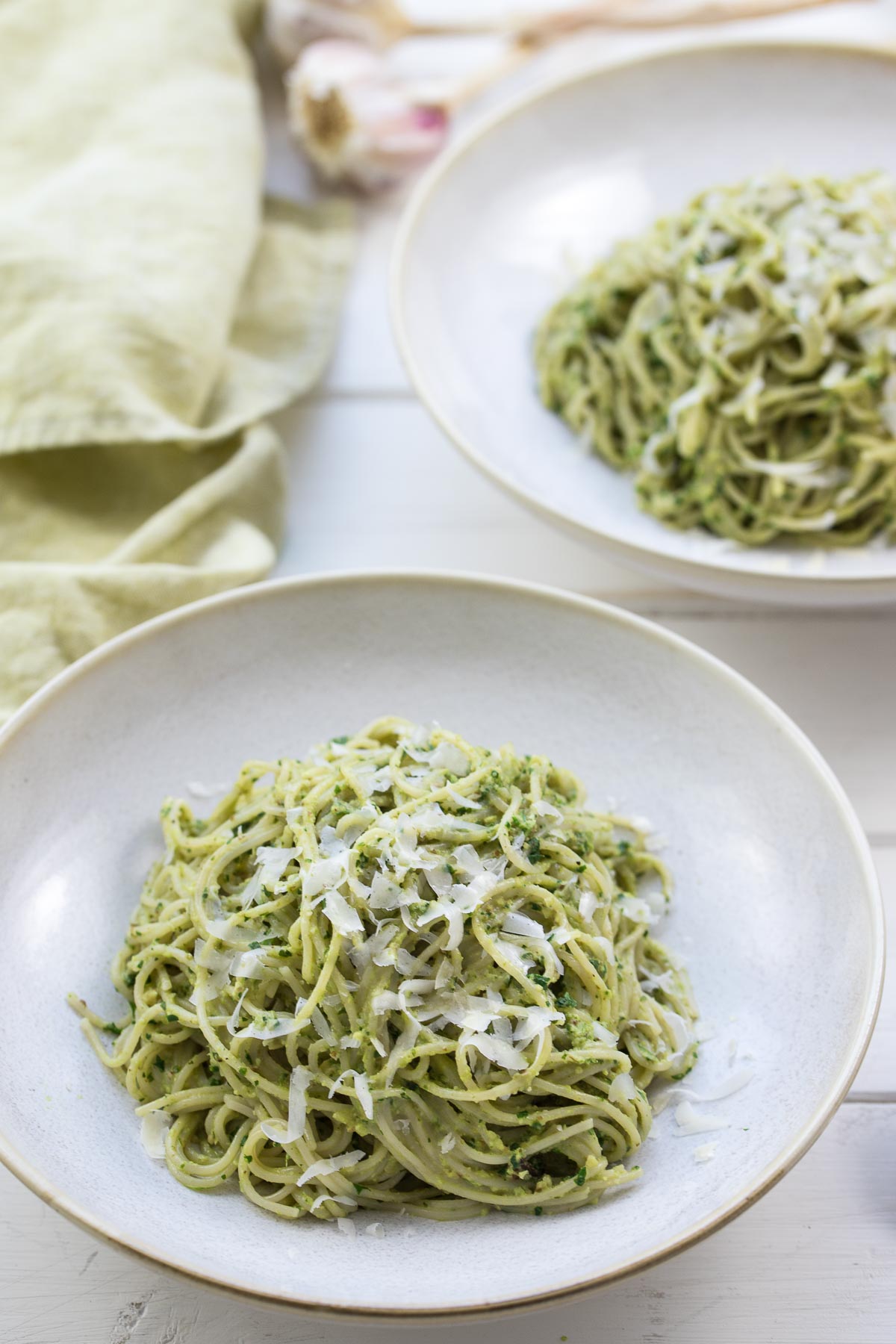 Capellini mit Petersilie und Walnuss Pesto