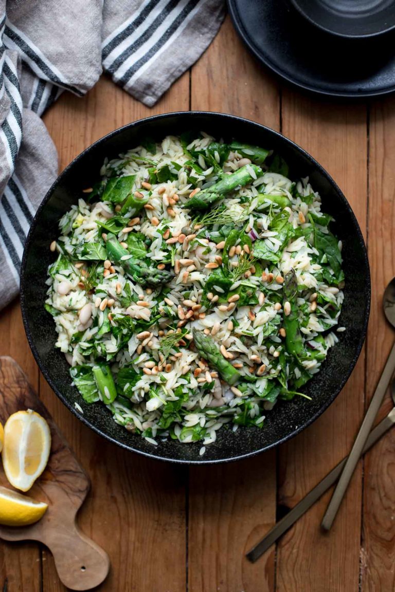 Asparagus Orzo Salad with Herbs and Lemon