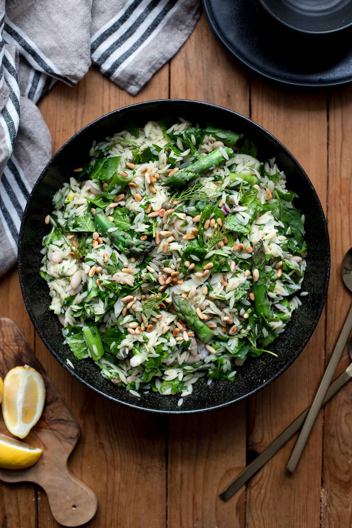 Asparagus Orzo Salad with Herbs and Lemon