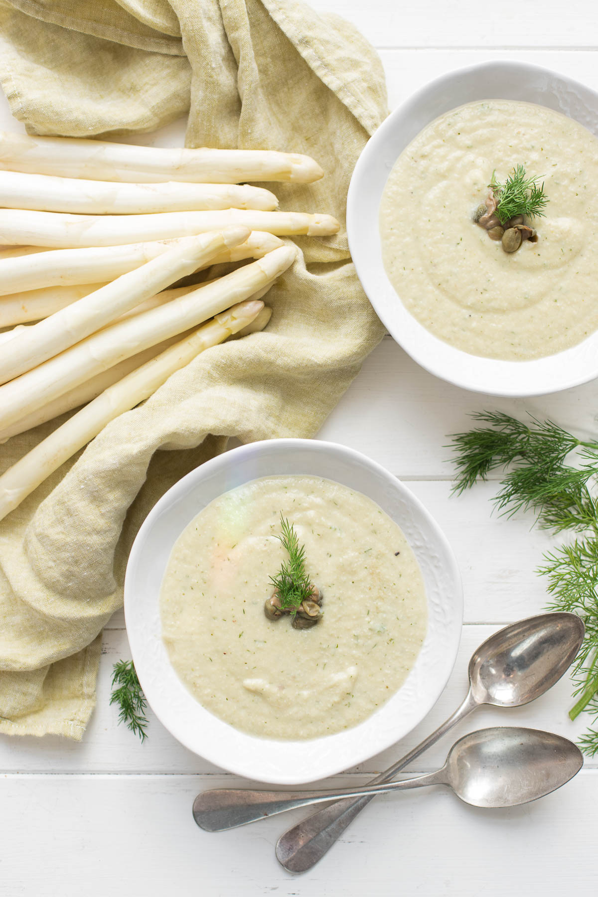 Vegane Spargelcremesuppe Rezept mit weißem Spargel