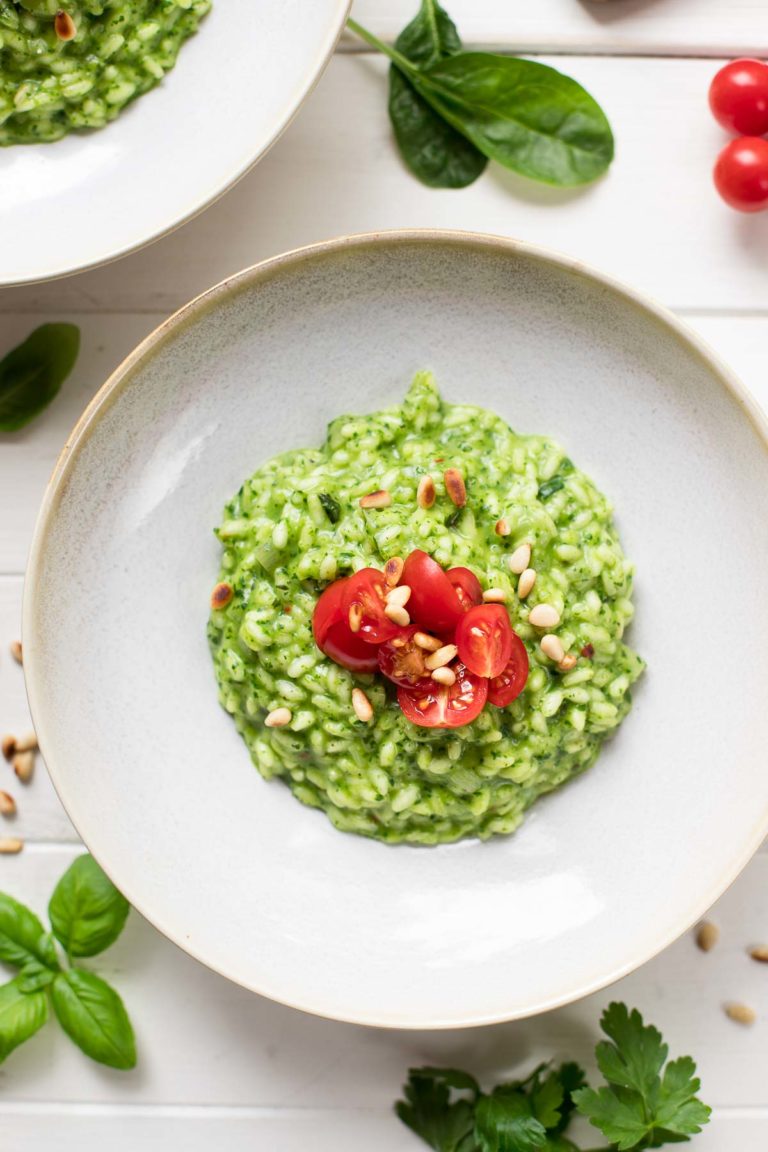 Spinat Risotto mit frischen Kräutern