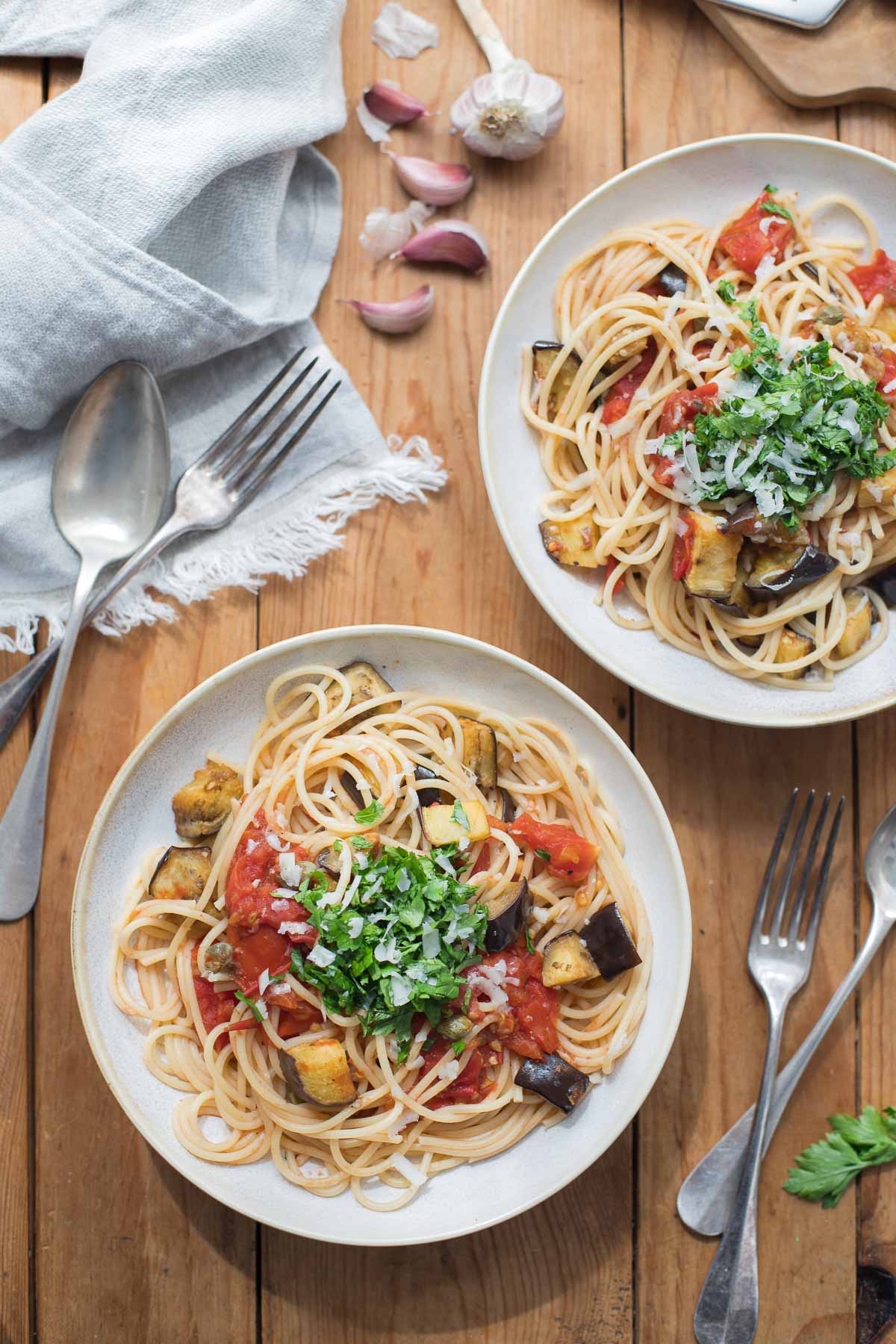 Tomaten-Auberginen-Pasta