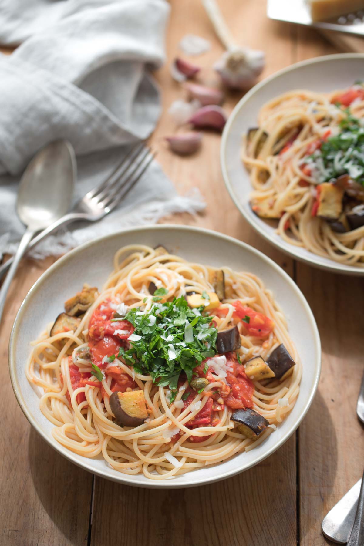 Tomaten-Auberginen-Pasta