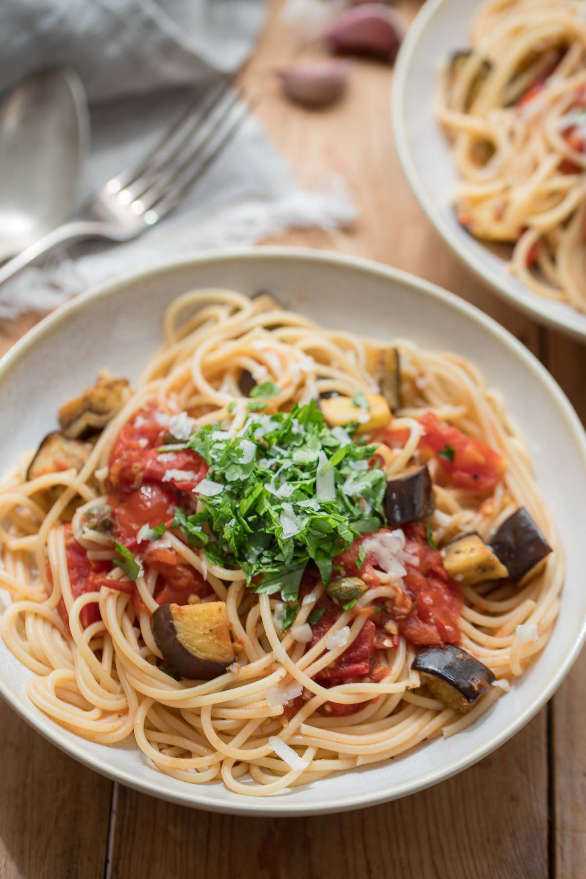 Tomaten-Auberginen-Pasta