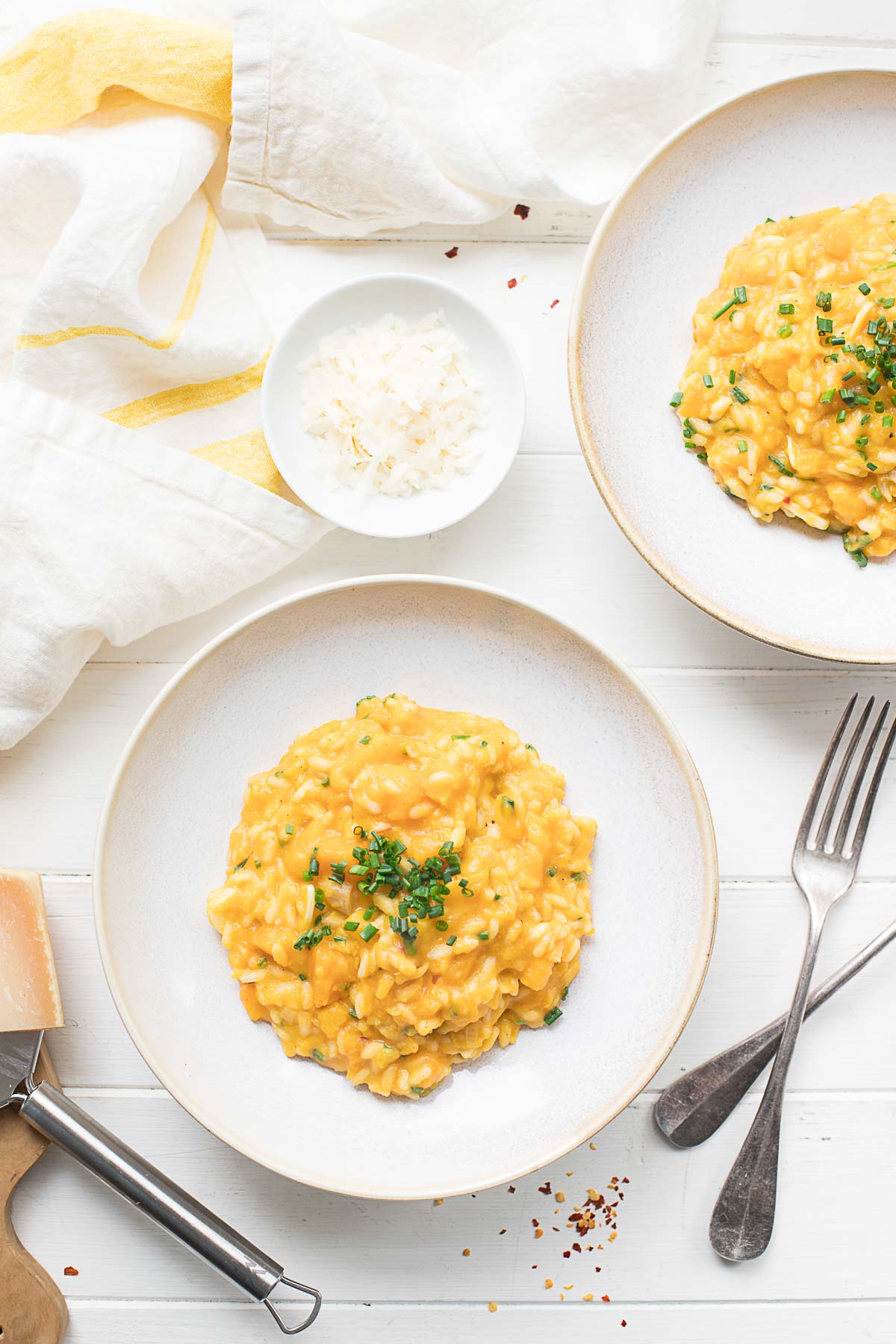 Cremige Kürbis-Risotto mit Butternut-Kürbis, Ingwer, Parmesan Rezept