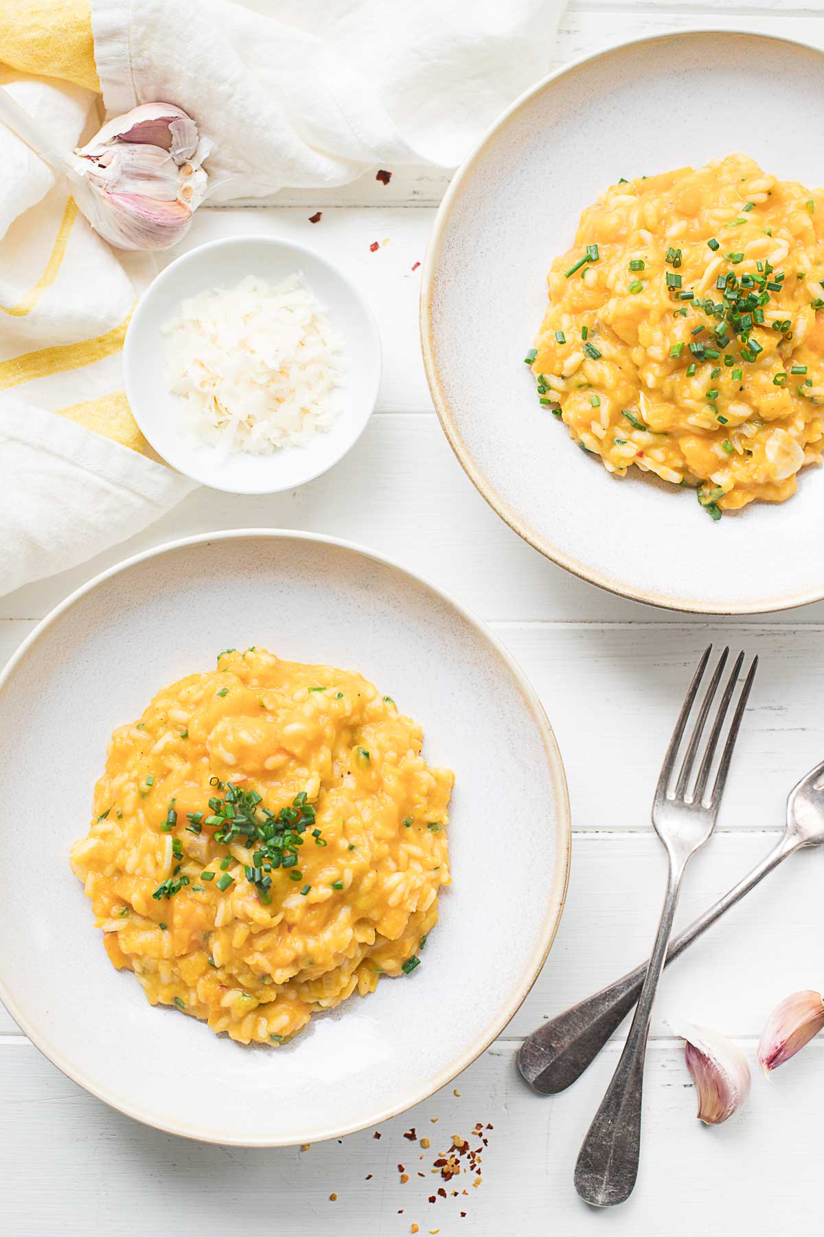 Cremige Kürbis-Risotto mit Butternut-Kürbis, Ingwer, Parmesan Rezept