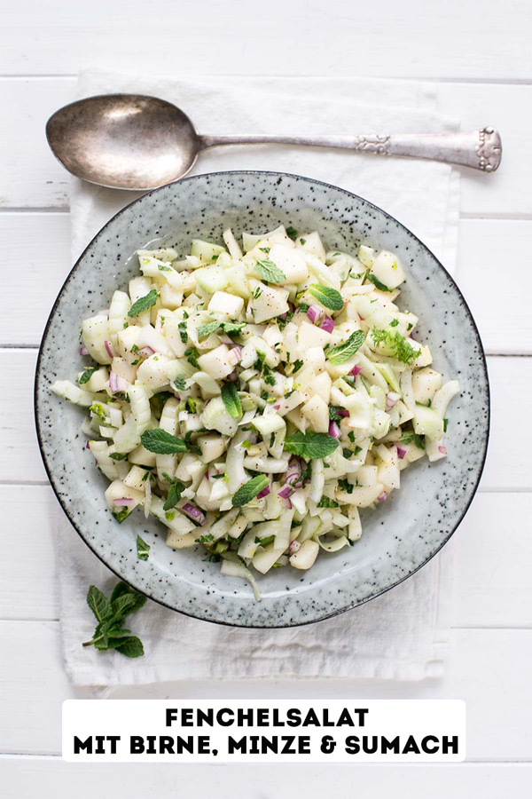 Fenchelsalat mit Birne, Minze und Sumach Rezept