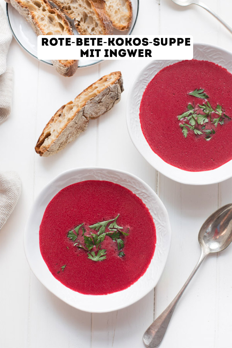 Rote-Bete-Kokos-Suppe mit Ingwer Rezept