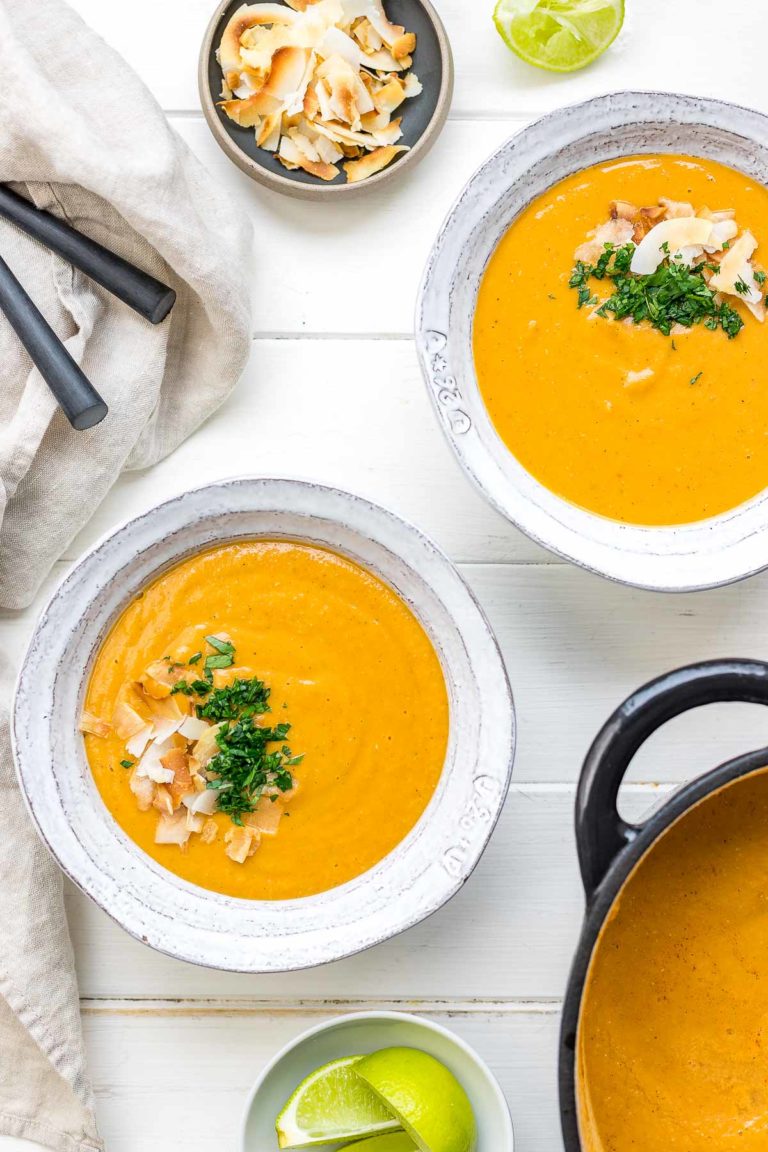 Curry-Kokos-Linsensuppe mit Süßkartoffel Rezept