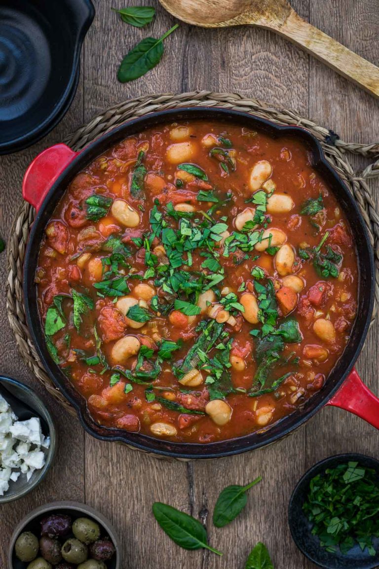 Gebackene weiße Bohnen in Tomatensoße, Gigantes Plaki Rezept