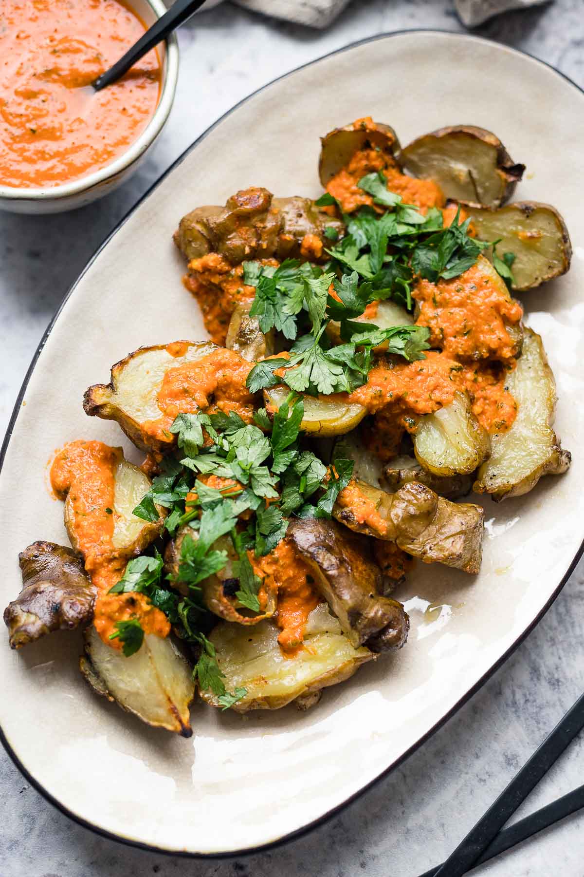 Geröstete Topinambur mit Romesco Sauce Rezept