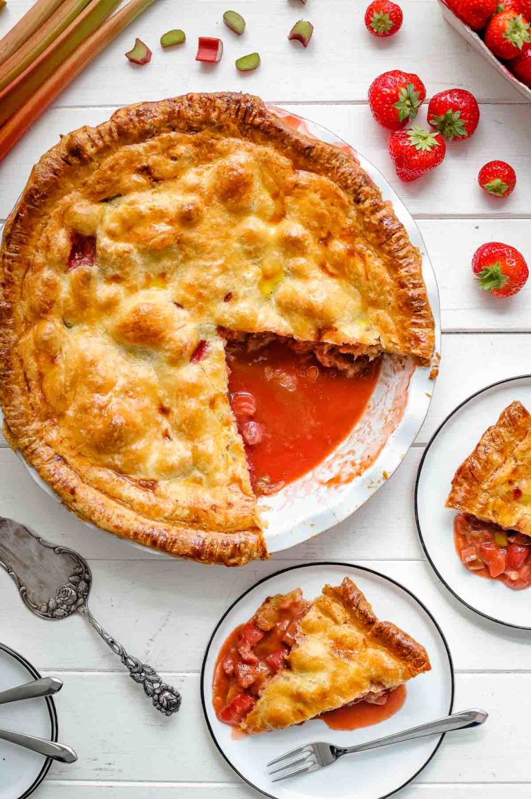 Erdbeer Rhabarber Tarte Pie Rezept