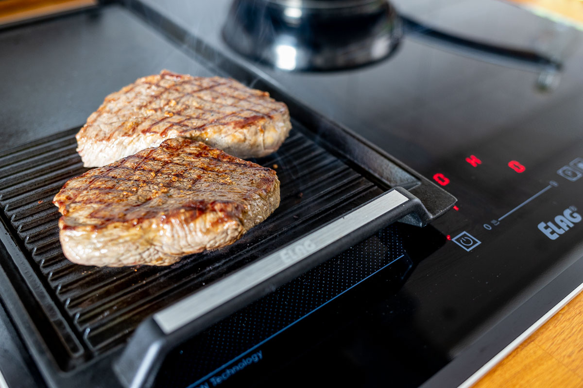 Steak Grillen mit ELAG Induktionkochfeld und Grillplate