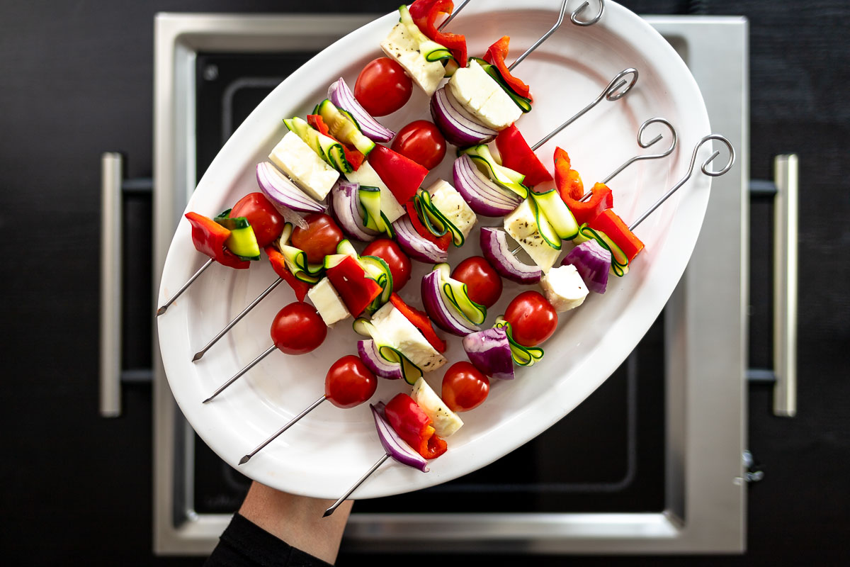 Halloumi and Vegetable Skewers