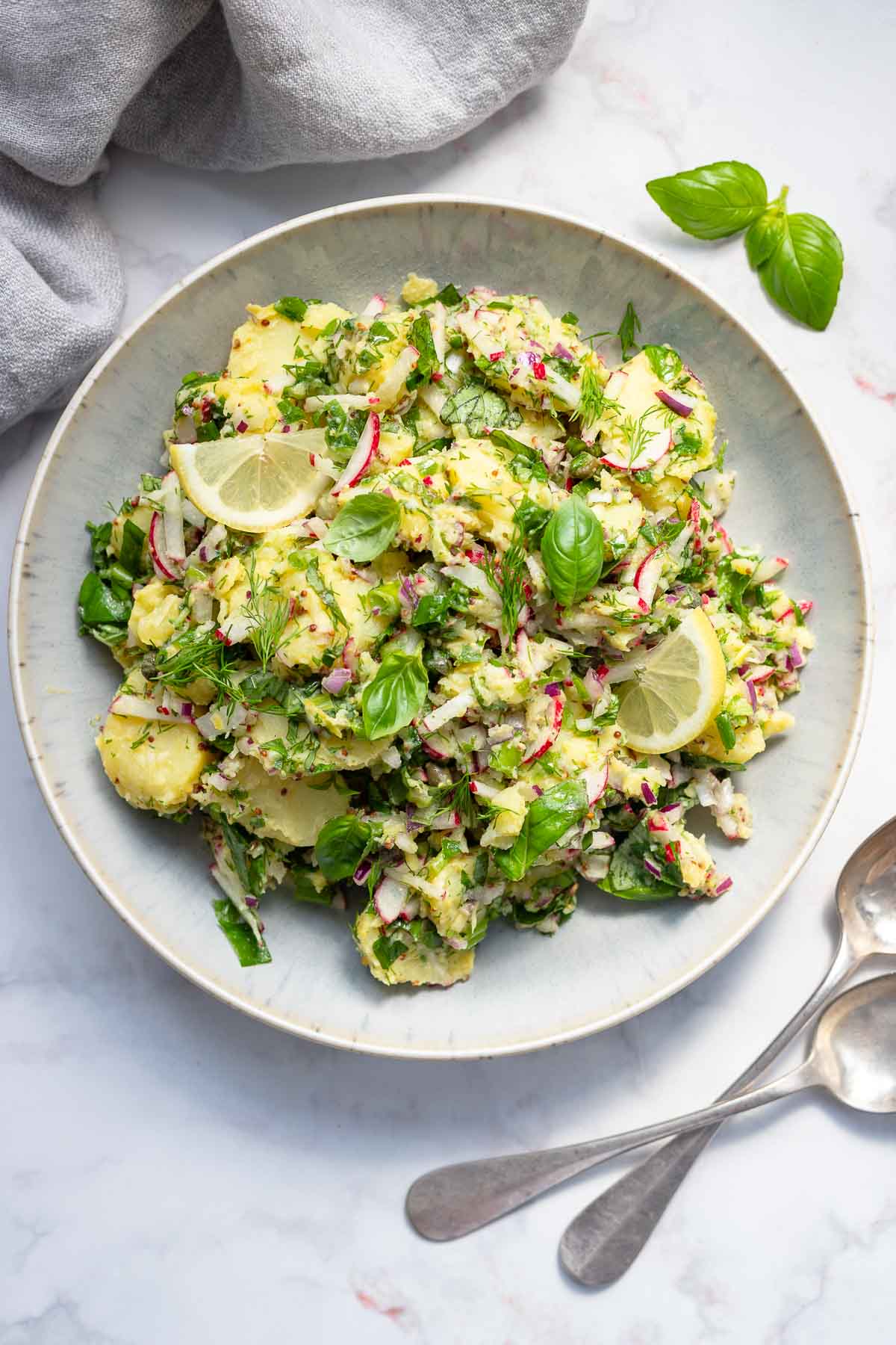 Mediterraner Kartoffelsalat mit Senf & Kapern (ohne Mayo) Rezept