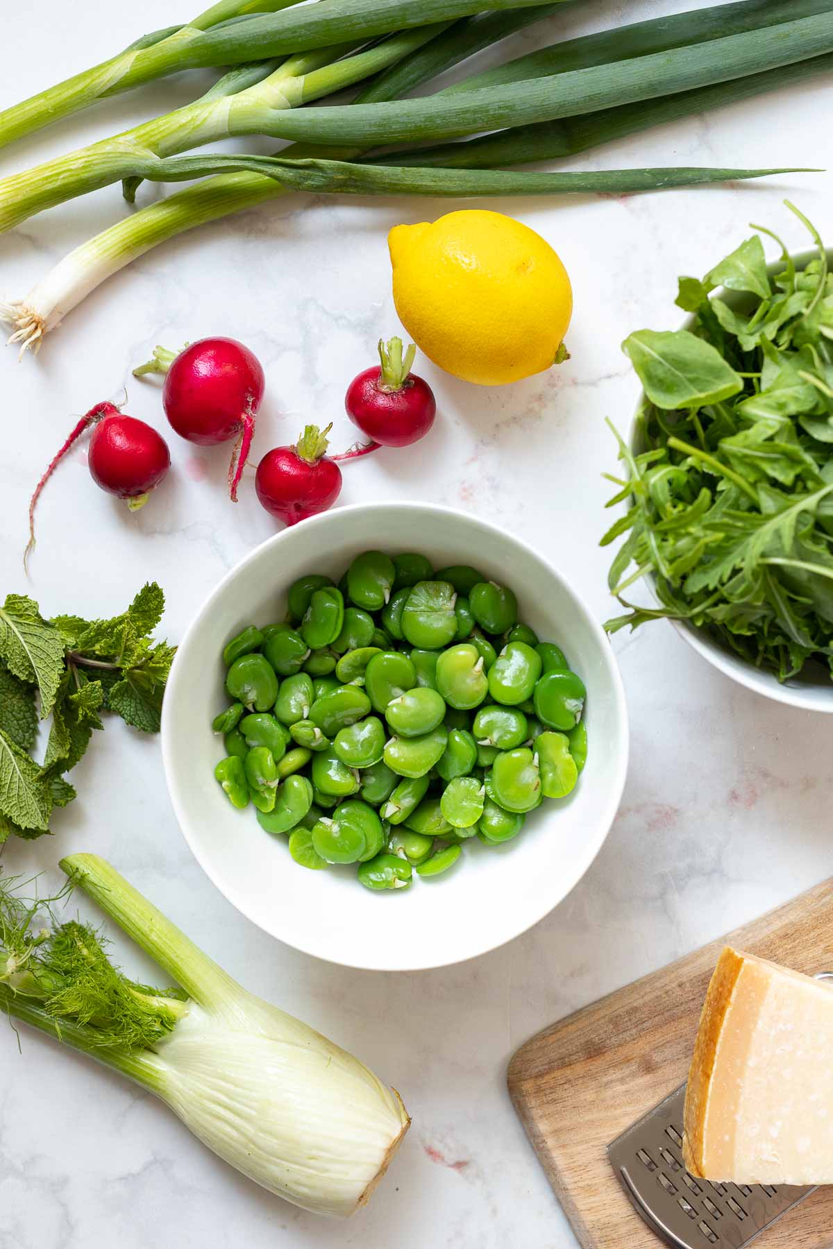 Zutaten für Dicke Bohnen Salat