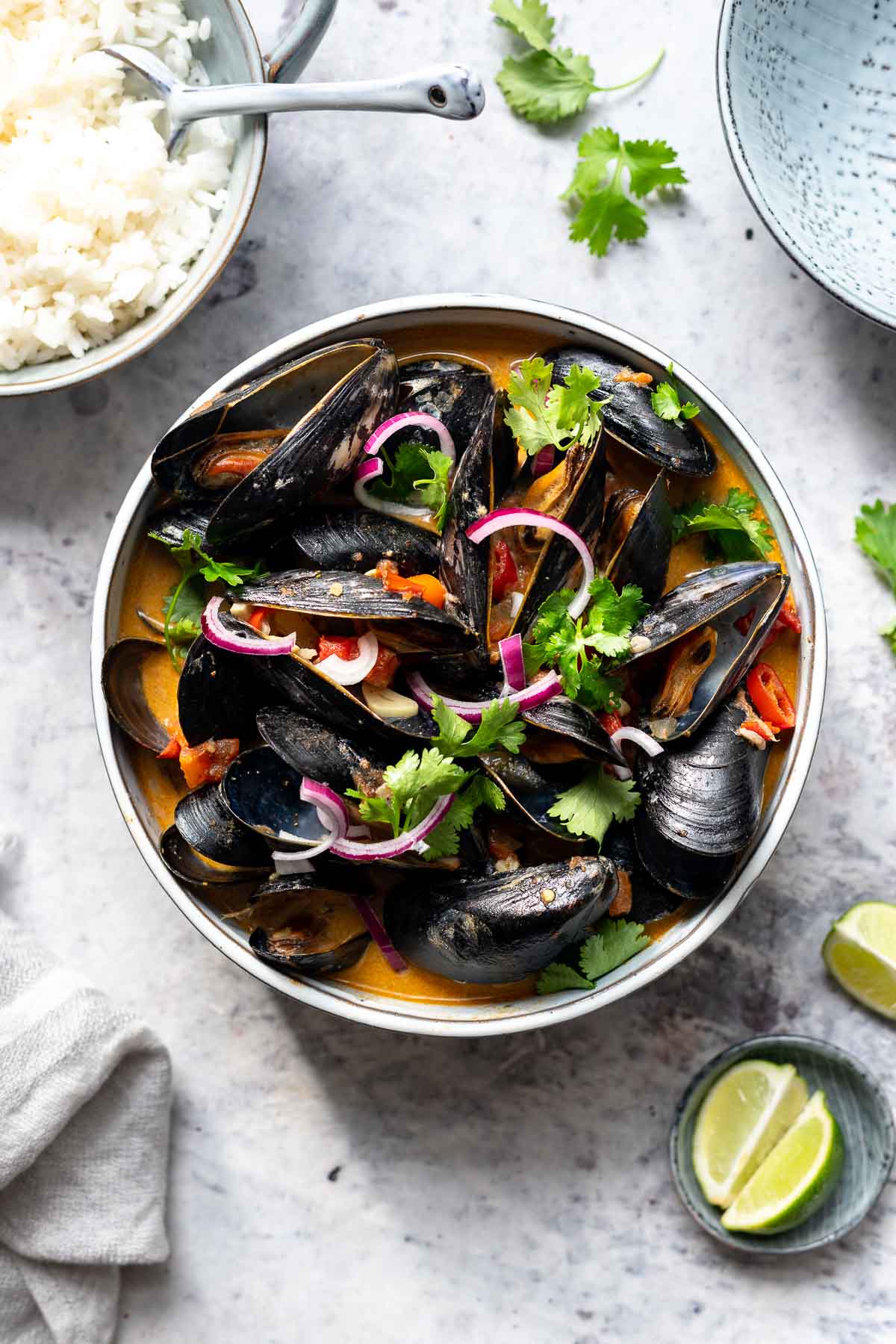 Muscheln in Kokos Curry Sud