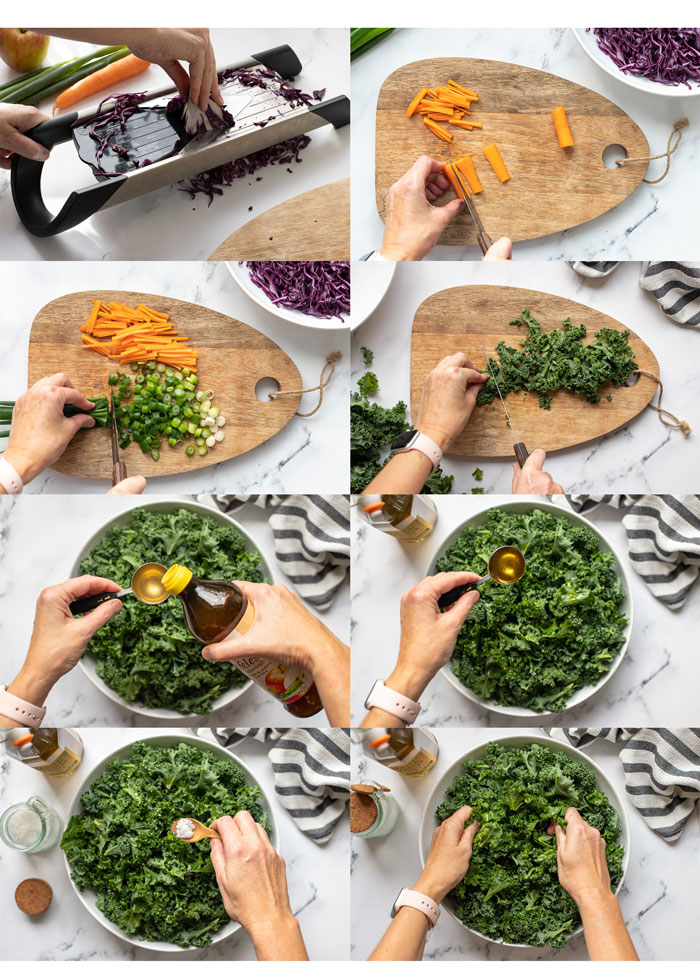 Massierter Grünkohl-Salat (Winterliche Rohkostsalat) - Schritt für Schritt