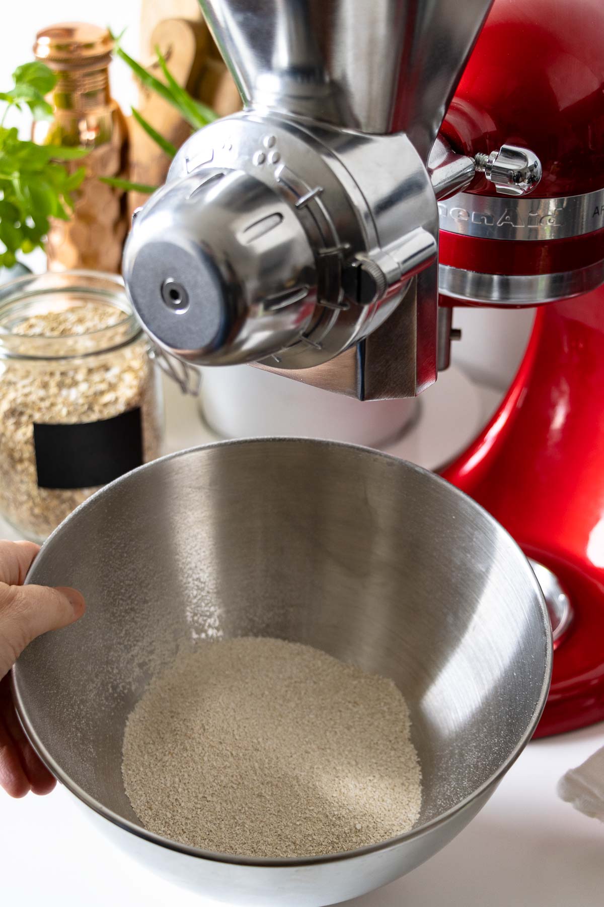 Hafermehl: Selber herstellen aus Haferflocken mit Kitchenaid
